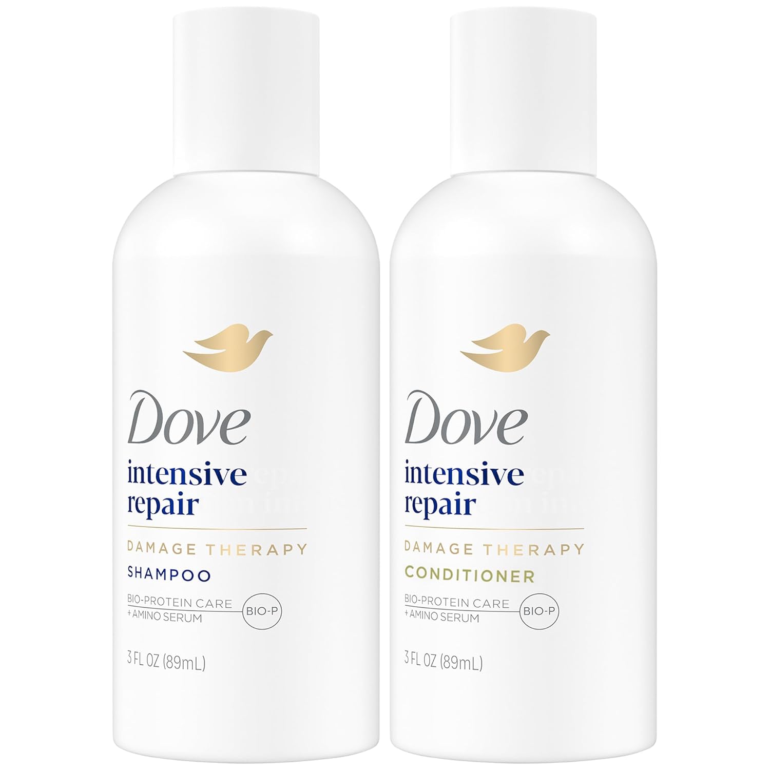 Travel Essentials Shampoo and Conditioner Set – Dove Nutritive Solutions Intensive Repair for Damaged Hair, 3 Oz Ea