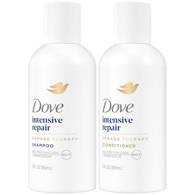 Travel Essentials Shampoo and Conditioner Set – Dove Nutritive Solutions Intensive Repair for Damaged Hair, 3 Oz Ea