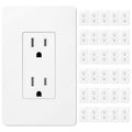 Amico 30 Pack 15 Amp Wall Outlets with Screwless Wall Plates