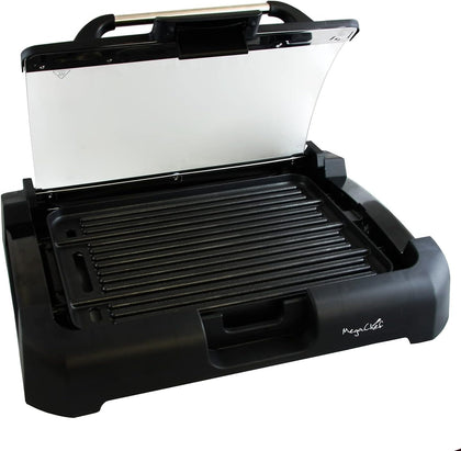 Dual Surface Reversible Indoor Grill and Griddle with Removable Glass Lid