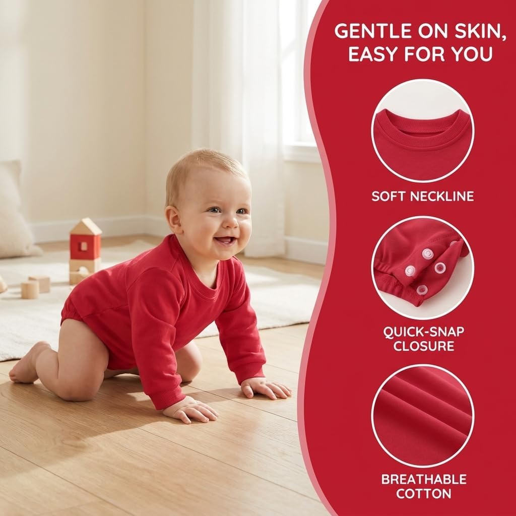Baby Boy Bubble Romper Long Sleeve Cotton Newborn Sweatshirt Onesie Girl 0-24M