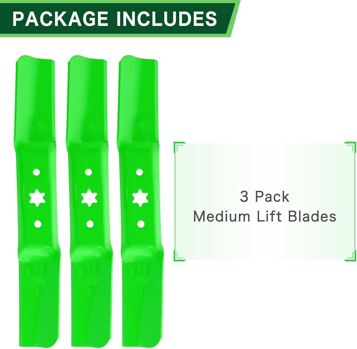 50 Inch Deck High-Lift Mower Blades Fits Cub Cadet ZT1 ZT2 XT1 XT2 LT50 GT50 RZT Troy-Bilt Super Bronco Mustang XP 50 Mower Replaces OEM 742-05052A 942-05052A with 6 Point Star 3 Pack