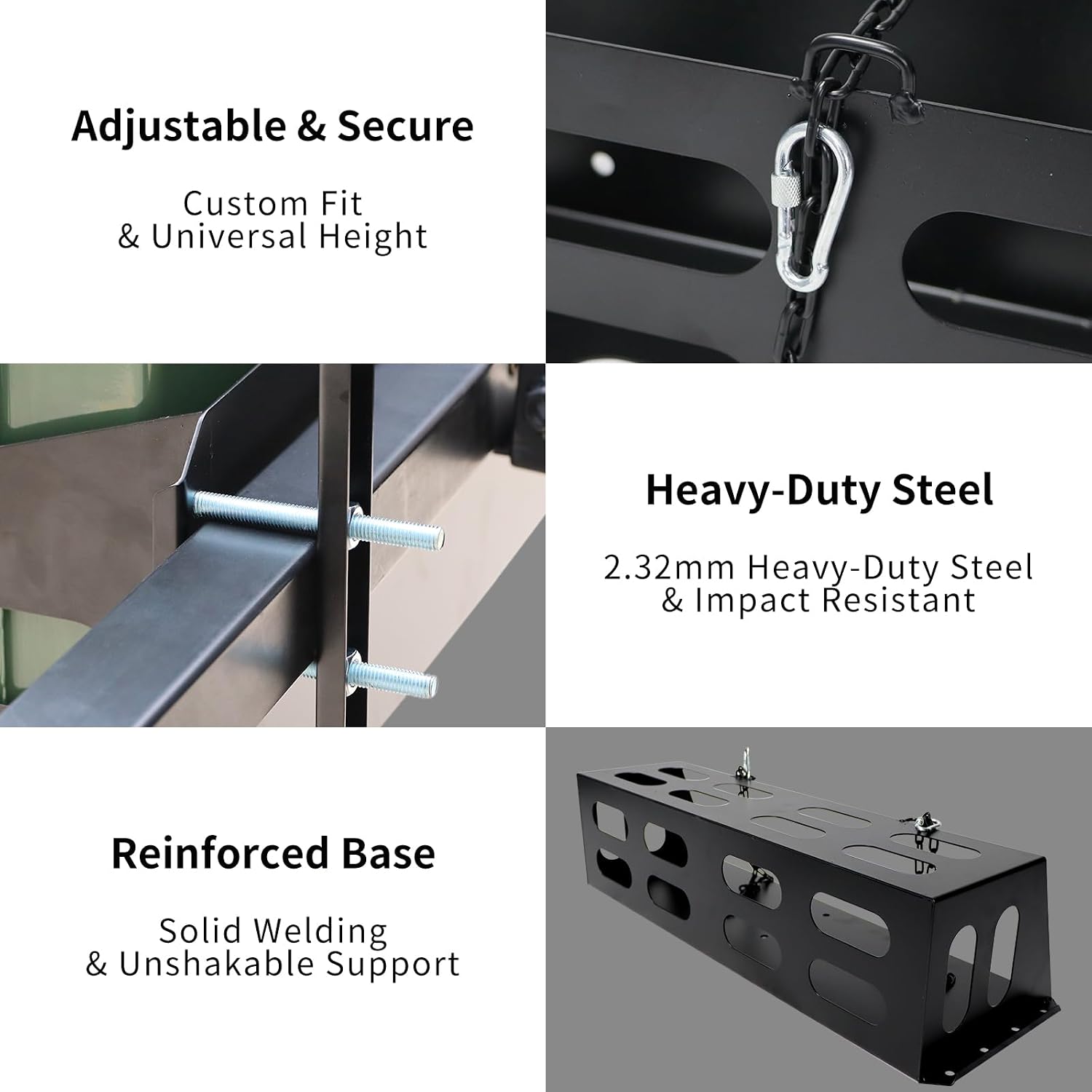 Dual Jerry Gas Cans Holder Rack for Two 5 Gallon/20 Liter Steel Jerry Cans, Lockable Metal Steel Jerry Gasoline Cans