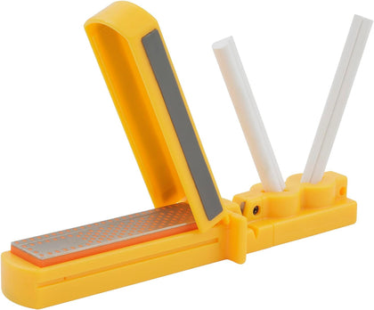 CCD4 3-in-1 Sharpening System – Yellow – Ceramic Rods – Diamond Stone – Protective Lid – Easy Storage – Knife & Tool