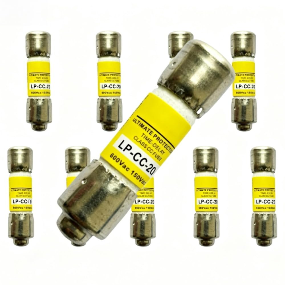 10Pcs LP‑CC‑20 Replacement Fuse 20A 600V AC Class CC Time Delay
