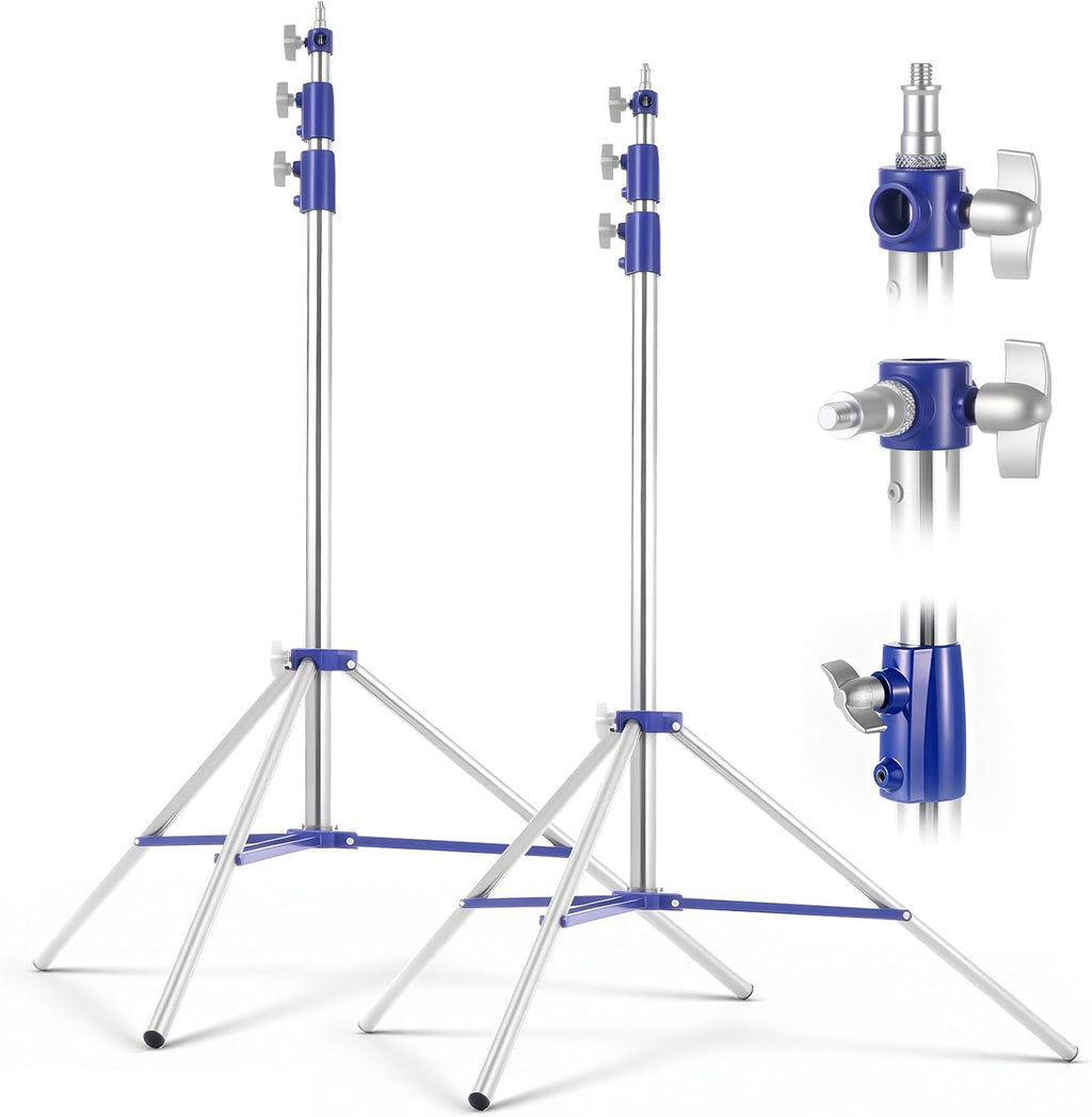 Heavy Duty Light Stand for Photography, 10.5ft/320cm Adjustable Tripod | Spring Cushioned Light Stand with 1/4"