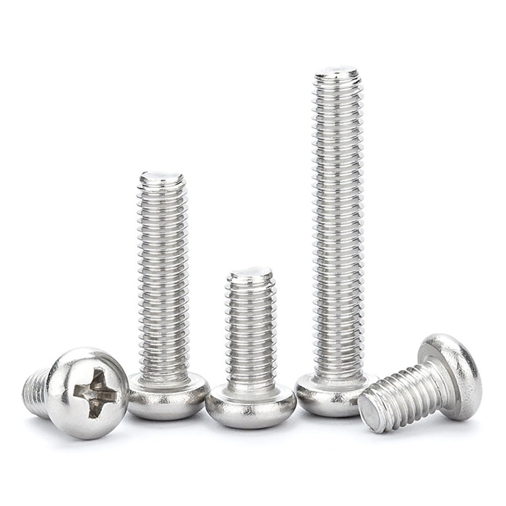 #10-24 x 2'' (25Pack) Pan Head Machine Screw, Phillips Drive, 304 Stainless Steel 18-8, Bright Finish, Fully Machine Thread