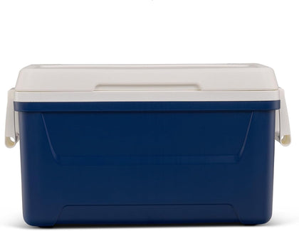 48 Quart /45L Hard Sided Insulated Ice Cooler Chest Navy Ultratherm Foam Cool Riser Base Swing Handles Hold 76 Cans