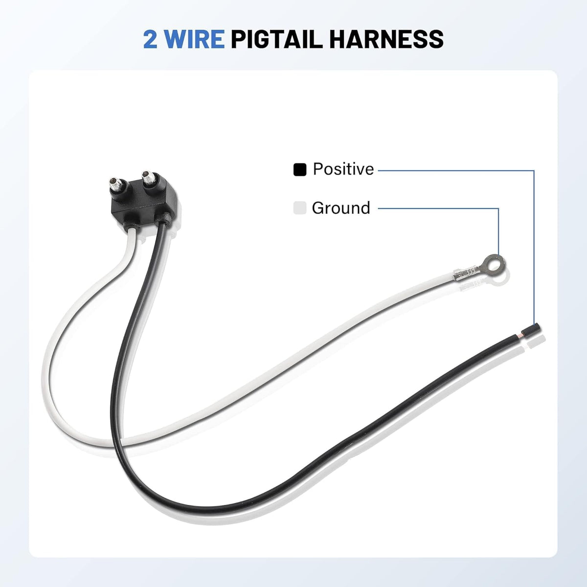 10PCS Truck Trailer 2 Wire Pigtail Harness 8.5" Long, Right Angle 2 Pin Trailer Light Connector Fits with 2" and 2.5"