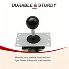 2Pcs Black Arcade Joystick Ball Top 35mm M6 Thread Replacement Joystick Knob for DIY Fight Stick, Home Arcade