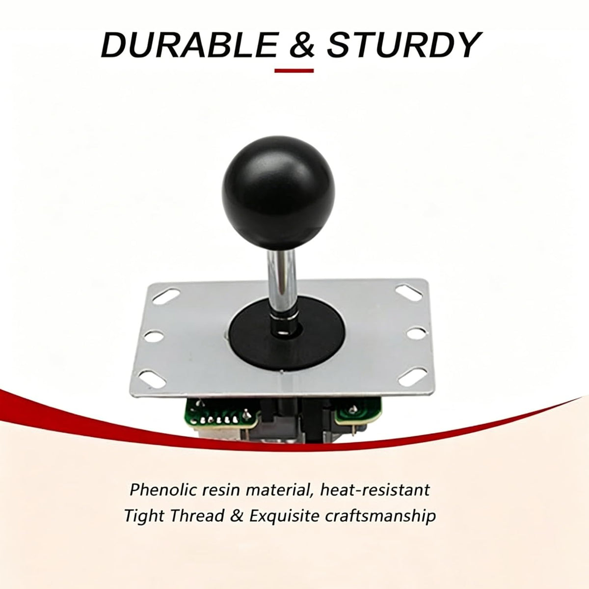 2Pcs Black Arcade Joystick Ball Top 35mm M6 Thread Replacement Joystick Knob for DIY Fight Stick, Home Arcade
