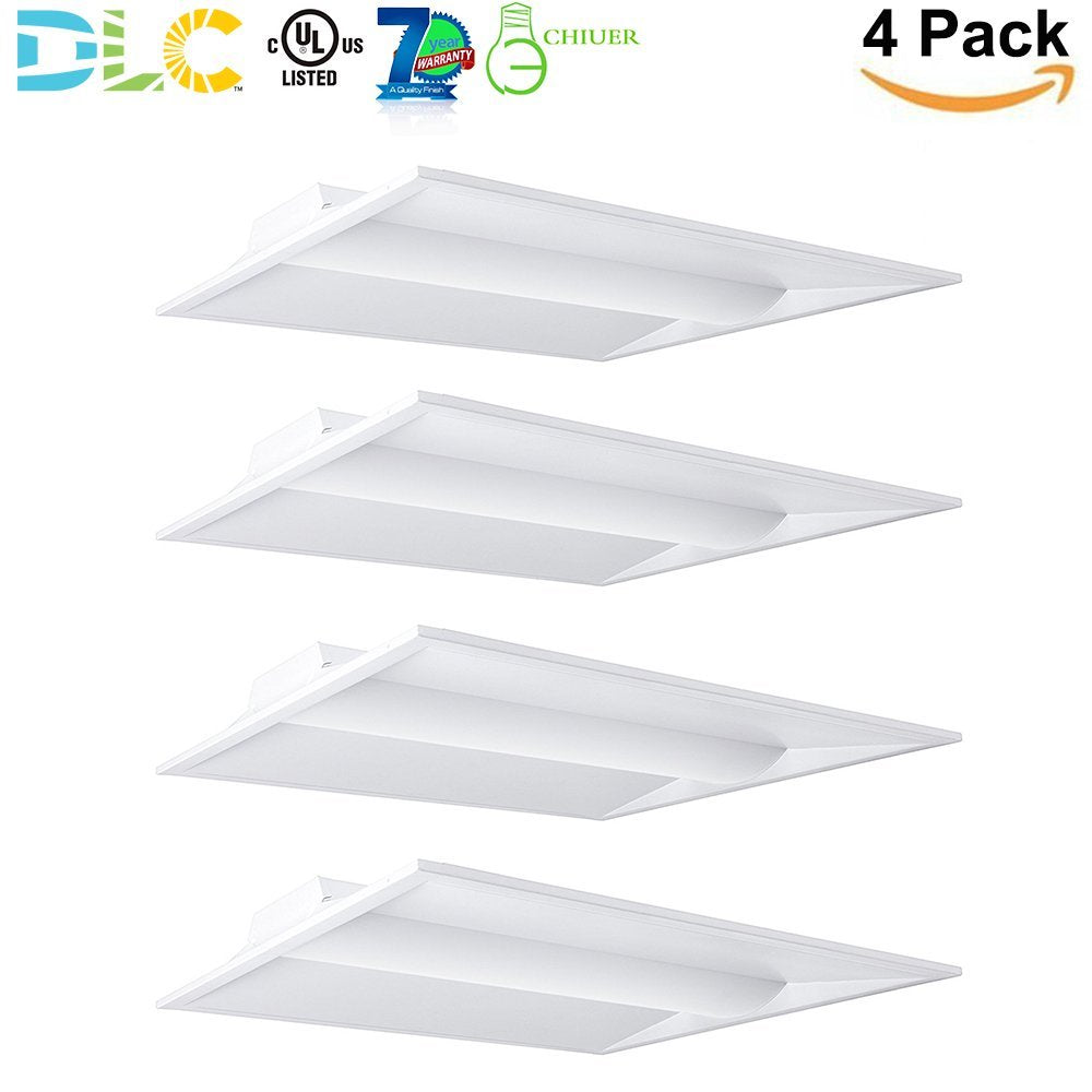 2x2ft 40W LED Troffer Light Recessed Drop Ceiling 5000K UL 100-277v 4 Pack