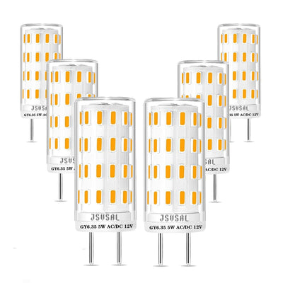 GY6.35 LED Bulb Dimmable,5W,12V Soft White 3000K,6-Pack