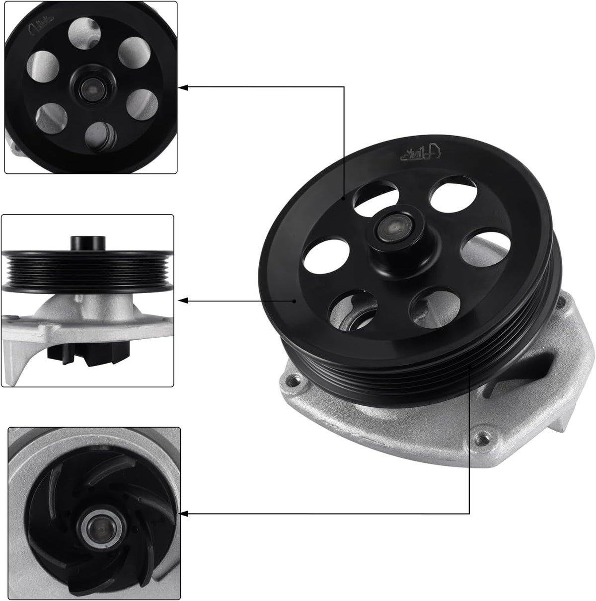 AULINK Water Pump (2.0L 2.5L VIN) For Chevry Equinox Camaro Impala Traverse
