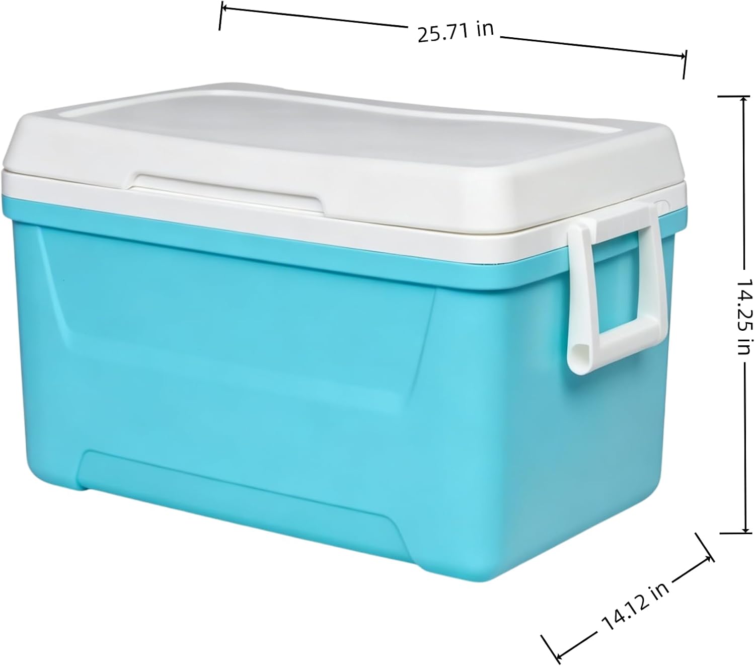 48 Quart Hard-Sided Ice Chest Cooler, Capacity Heavy Duty Ice Chest, Swing-Up Handles, Stain & Odor Resistant, Easy