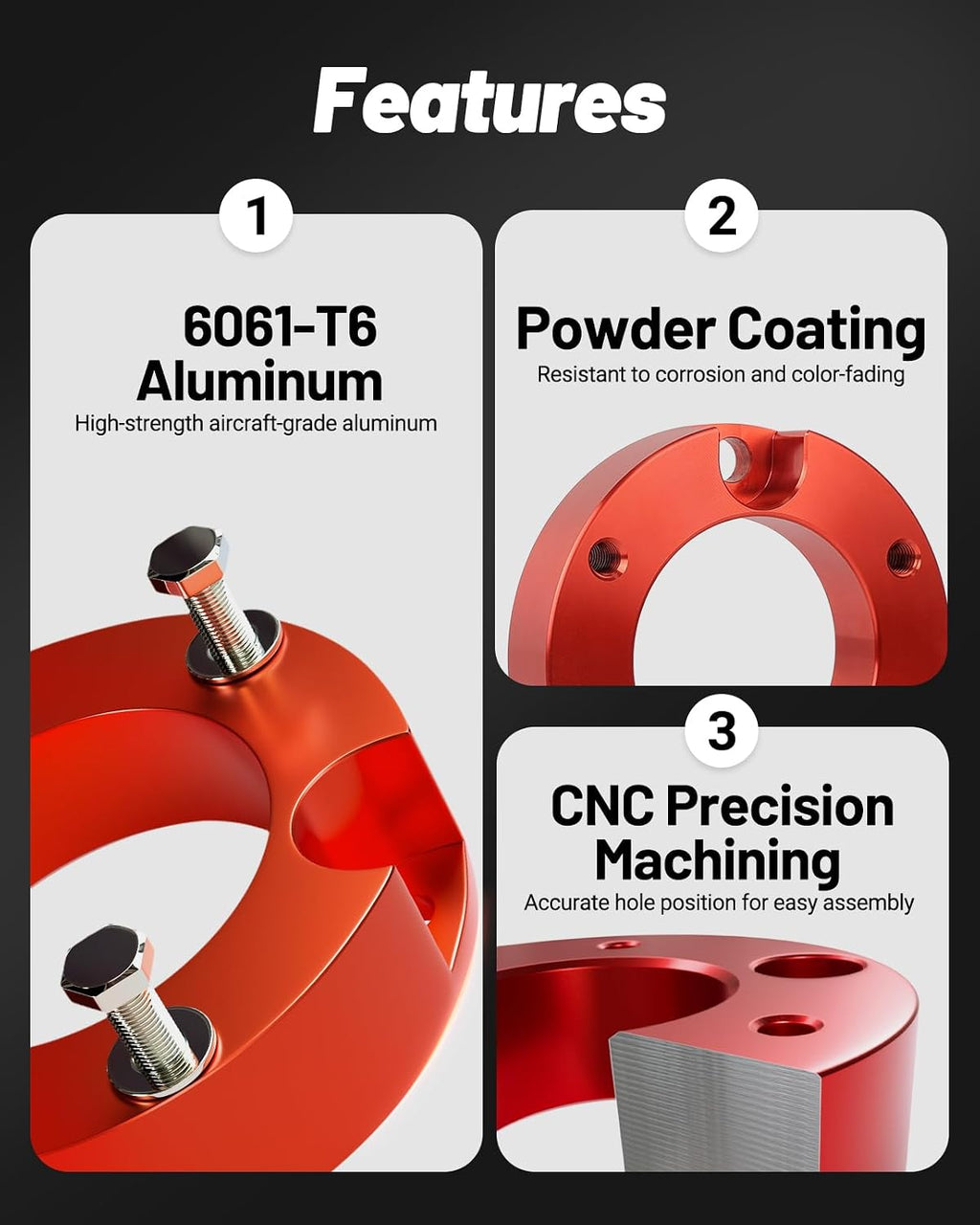 EVIL ENERGY 3" Front and 2" Rear Leveling Lift Kit, Red