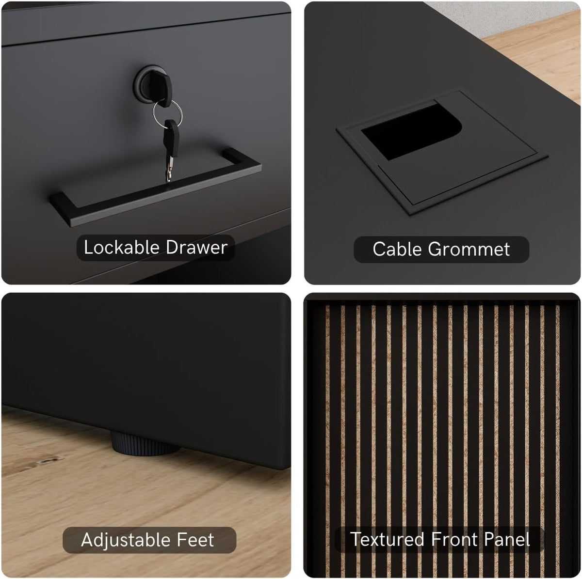 Host Stand with Drawer, Small Reception Desk, 26in Checkout Counter, Black