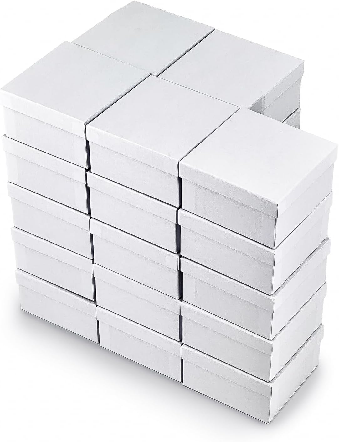 TheDisplayGuys 25 Cardboard Jewelry Gift Boxes with Inserts - Matte White
