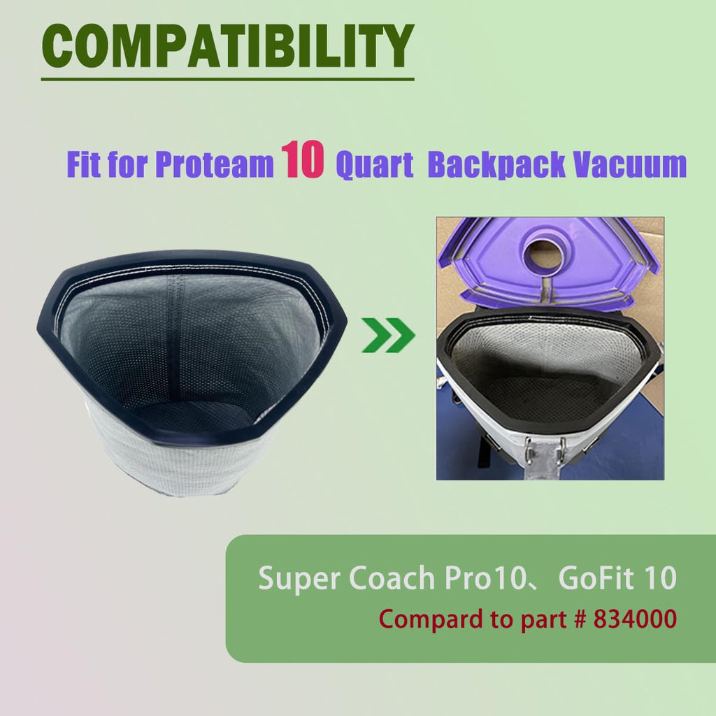 Micro‑Cloth Filter Bags for ProTeam Super Coach Pro10, GoFit 10