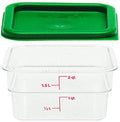 1 2SFSCW135 Clear Container with SFC2452 Kelly Lid, 2 Quart With Lid, Clear, Green