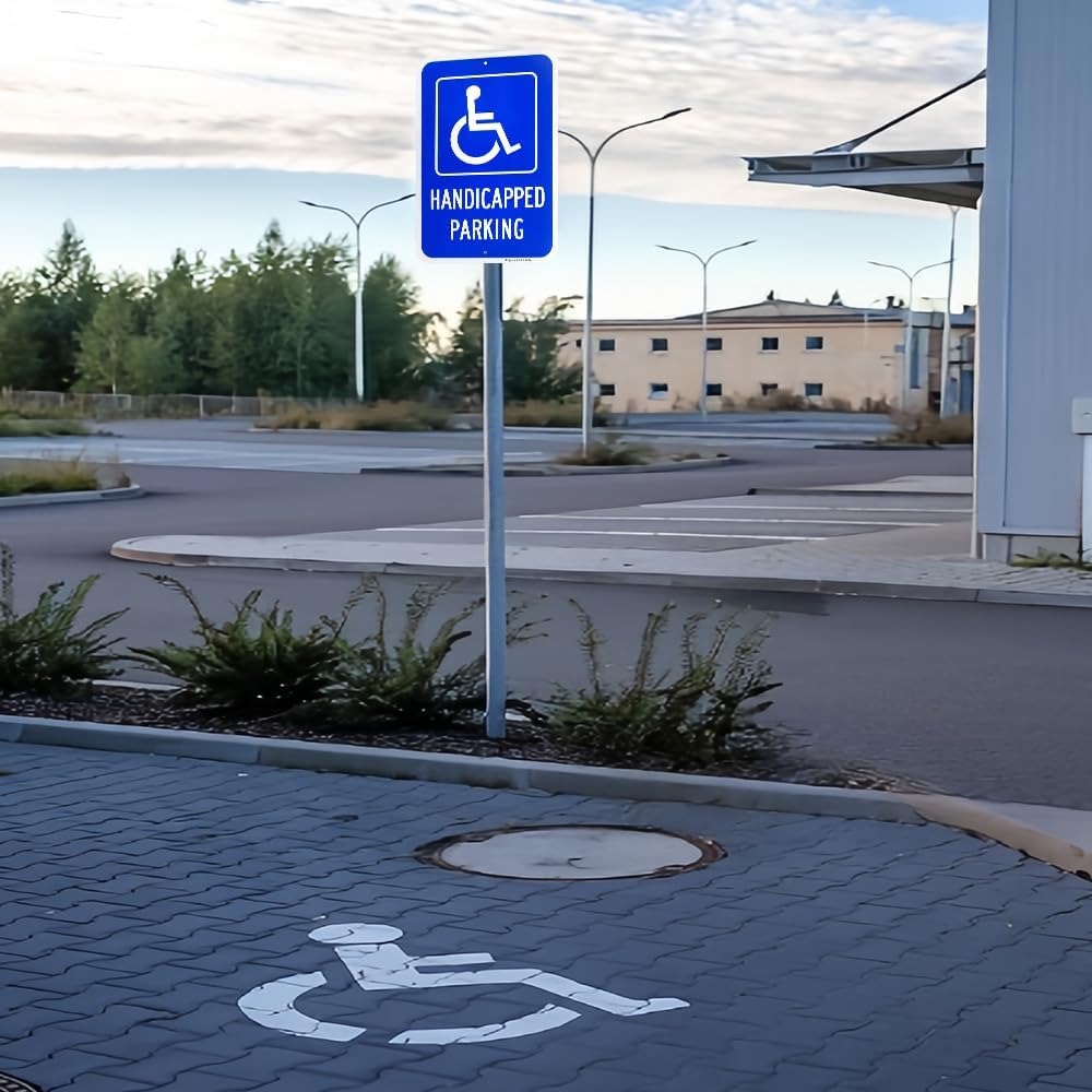 Large Handicap Parking Sign, Handicapped Sign, 18"x 12" .040 Rust Free Aluminum – Reflective, UV Protected and