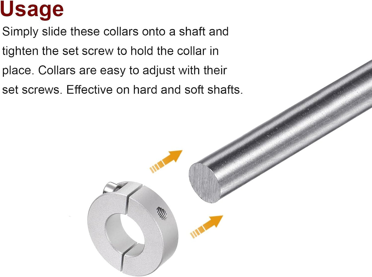 HARFINGTON 4pcs Double Split Shaft Collar for 20mm Shaft, 40mm OD, 12mm W