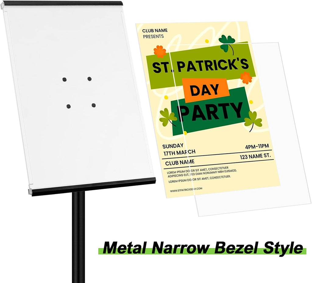 Heavy Duty Sign Stand - 5 Pack, Adjustable Pedestal Holder for 11 x 17 Signs, Horizontal/Vertical View, Indoor/Outdoor