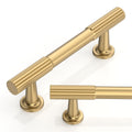 10 Pack Brushed Brass Cabinet Pulls 3 Inch(76mm) Kitchen Cabinet Handles Cabinet Hardware for Drawer Pulls