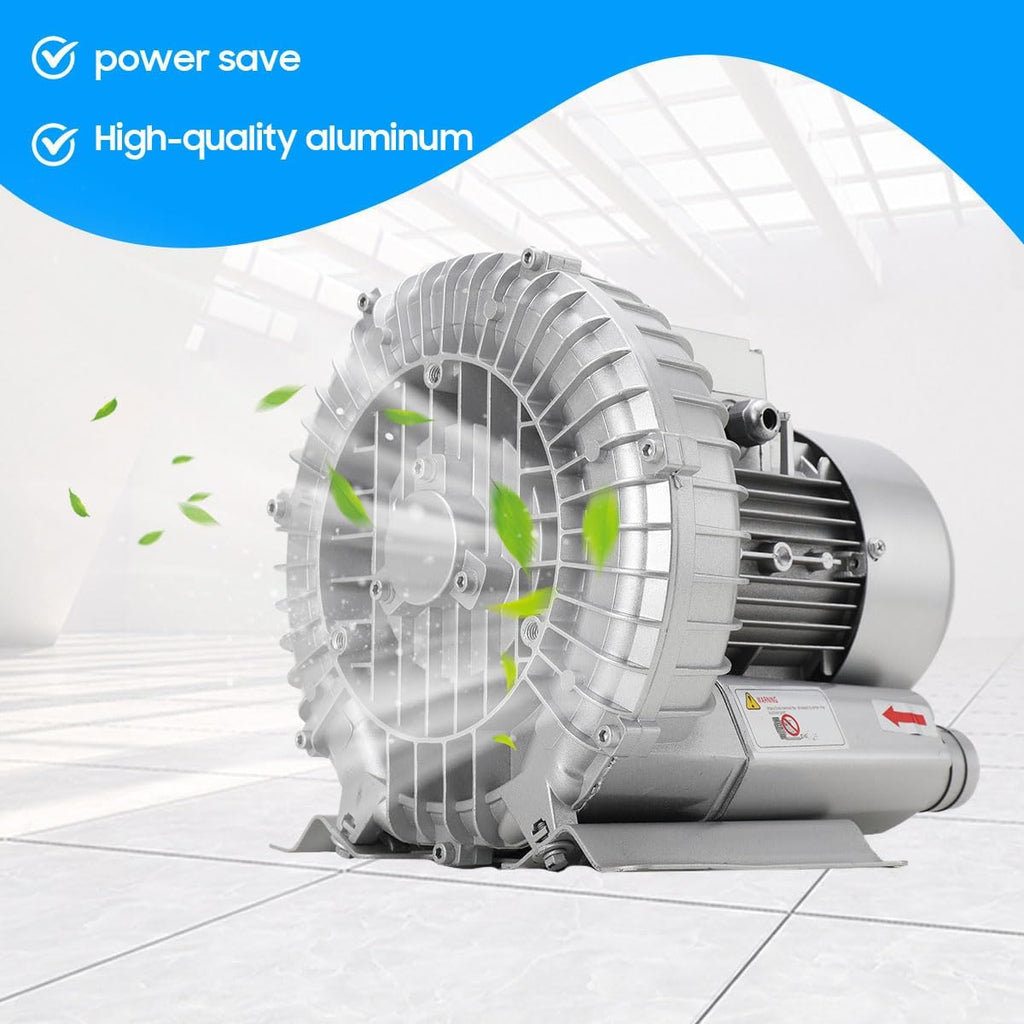 Vacuum Regenerative Blower, 110V 370W High Pressure Vortex Ring Blower