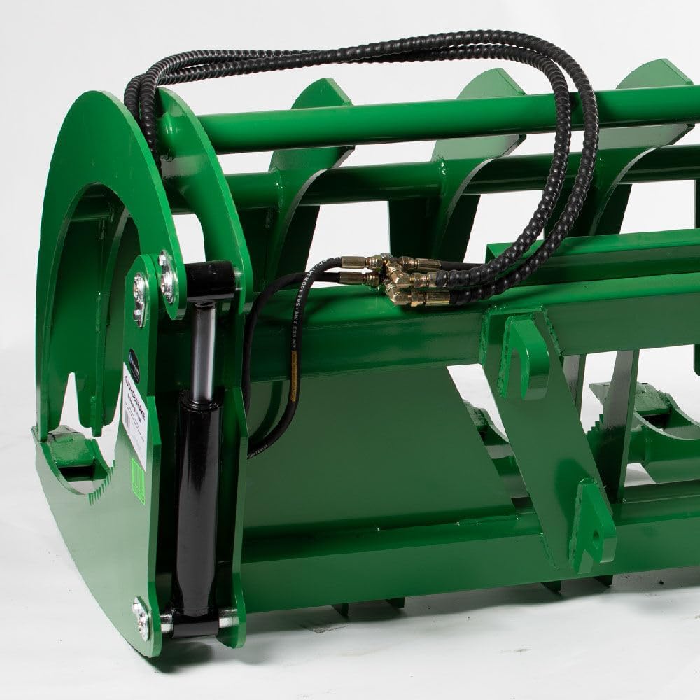 Extreme Root Grapple Rake Attachment, Global Euro Connection, Heavy-Duty Rake Attachment, Twin 3,000 PSI Cylinders