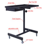 Rolling Tool Tray with Wheels, Heavy Duty Adjustable Work Table with Drawers, Tear Down Work Table with Drawer for