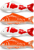 4pcs Koi Fish Decor Floating Ceramic: Aquarium Ornaments Figurines for Tank Bowl Pond Desktop Water Feature Garden