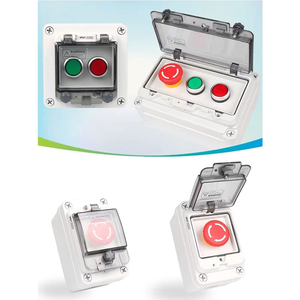 Push Button Switch Box Red Green Yellow Momentary Waterproof 6A 110V 22mm