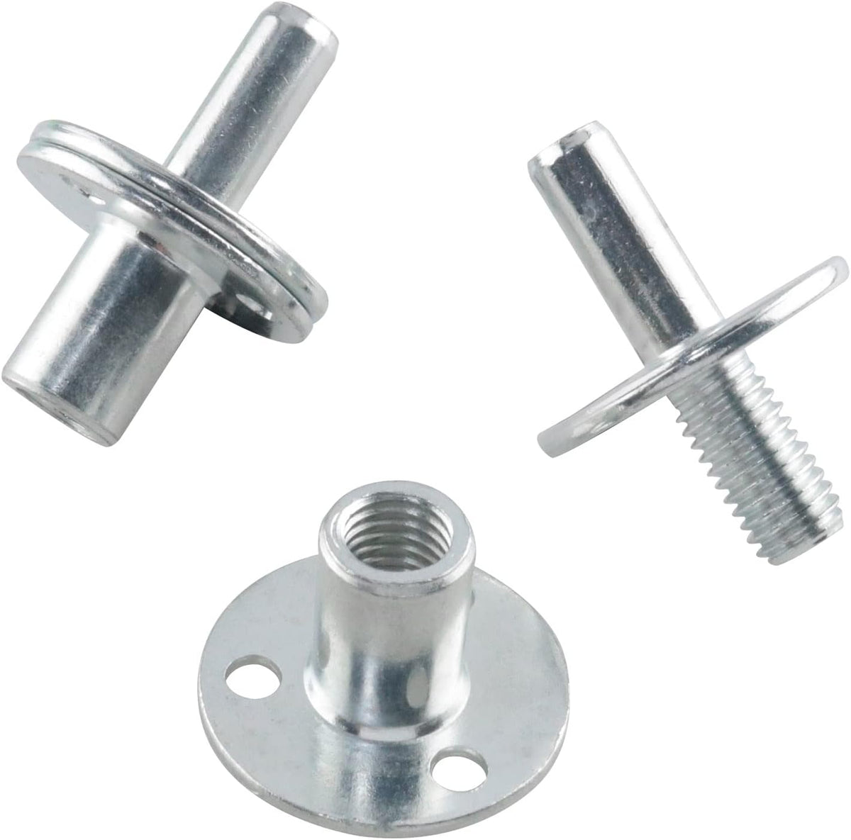 2 Sets Metal M12 Bed Post Connector Screw-in T-Nut Bedpost Connector Furniture Hardware Fittings Nuts