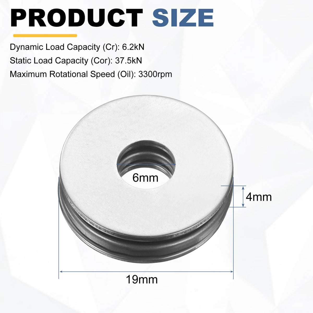 uxcell 8 Sets AXK0619 Thrust Needle Roller Bearings with Washers, ID 6mm