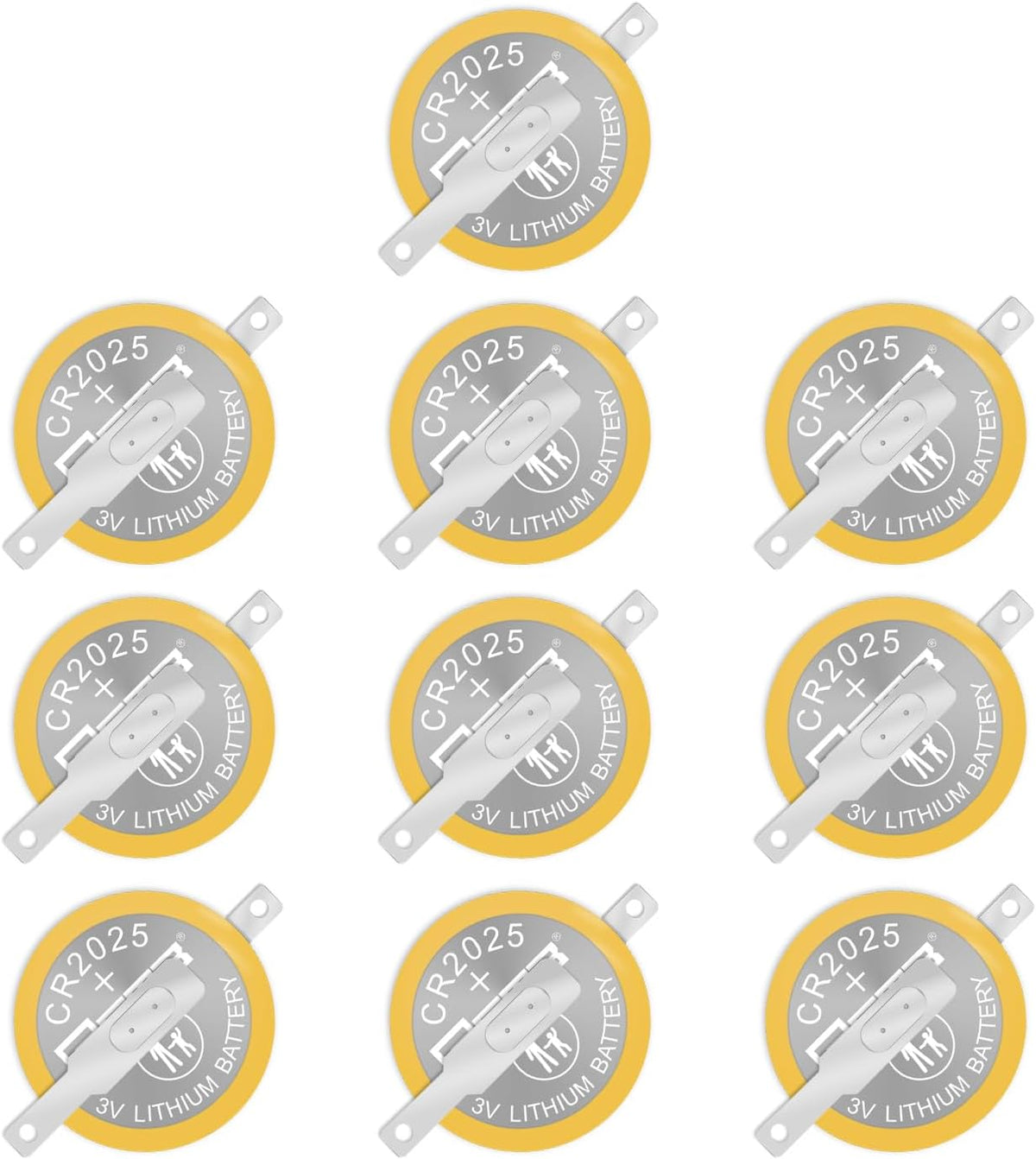 EEBM 10 Pack CR2025 Battery 3V Lithium Battery Button Coin Battery 2025 Gameboy Cartridge Battery Soldered Sheet