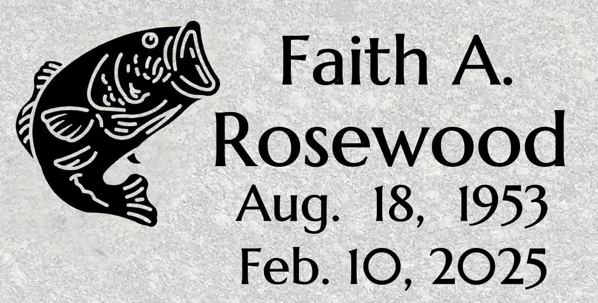 Custom Engraved Grey Granite Headstone | Personalized Memorial Grave Marker with Design Option 16x8x3