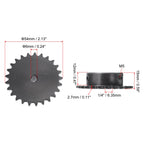 uxcell 25 Tooth Roller Sprocket B Type #25 Chain Single Strand 6mm Bore