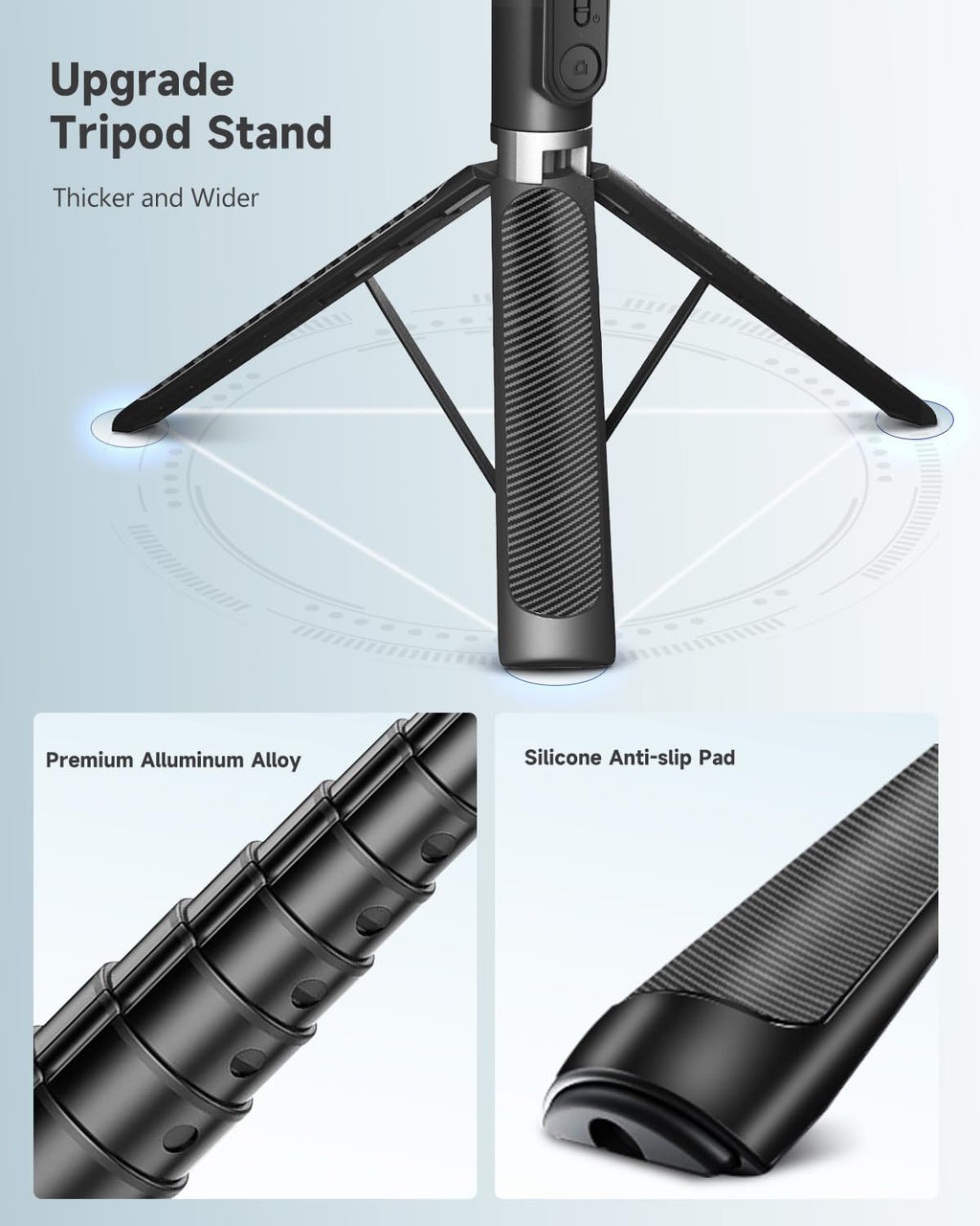 71” Phone Tripod & Selfie Stick, Portable All in One Extendable Cell Phone Tripod Stand, with Wireless Remote Control