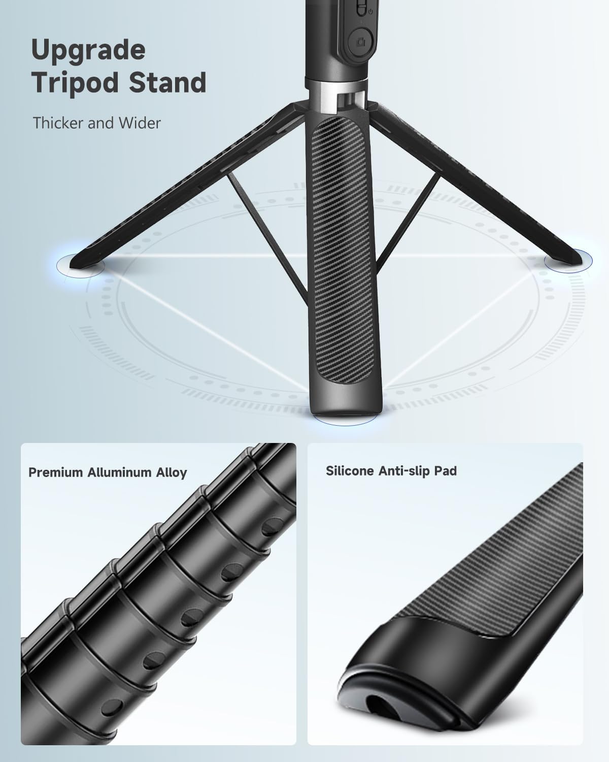 71” Phone Tripod & Selfie Stick, Portable All in One Extendable Cell Phone Tripod Stand, with Wireless Remote Control