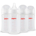 PP Nursing Bottle Wide Neck, Anti-Colic, Streamlined Body, Natural Feel, Easy to Clean, 8.1 Oz(Pack of 4), Includes