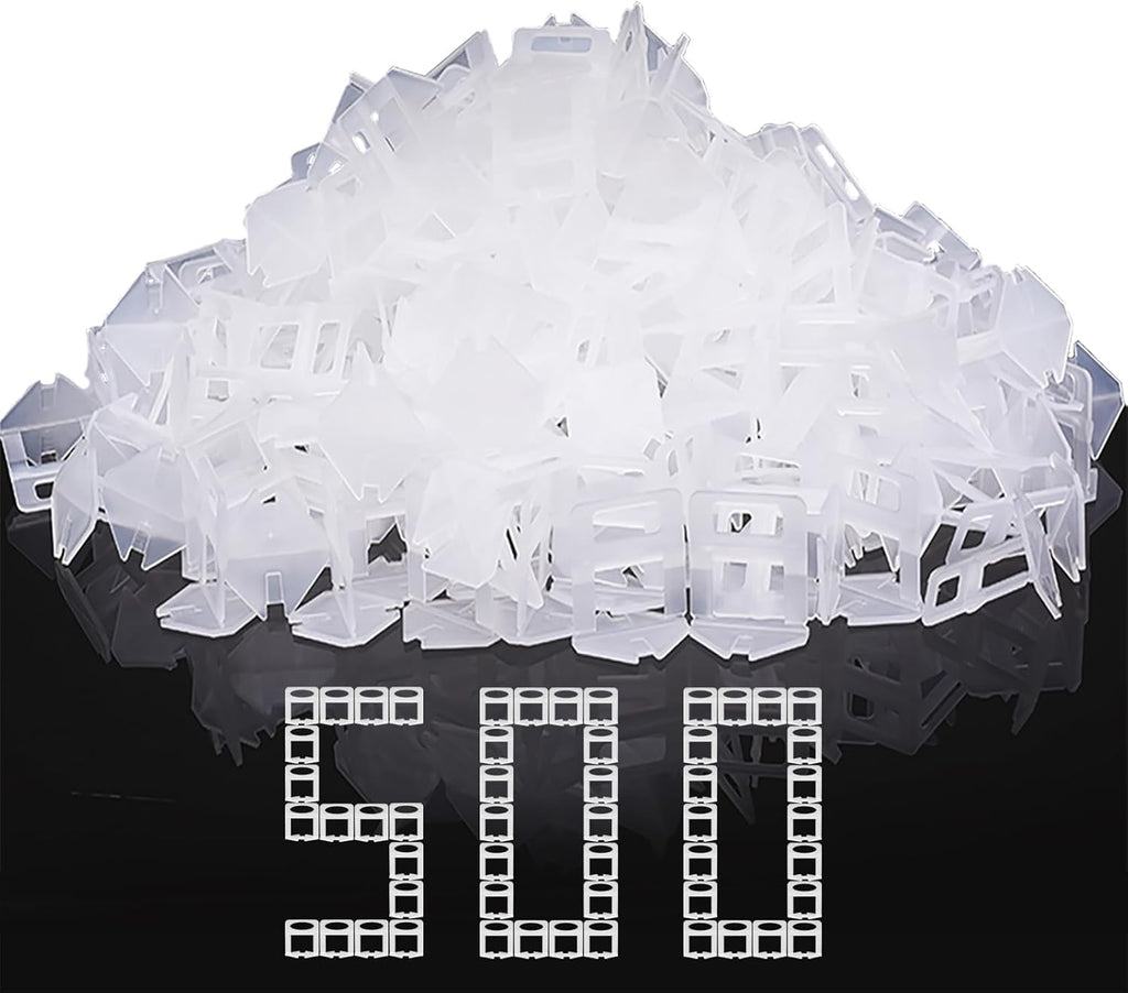 Tile Leveling System Clips - 500-Piece DIY Tiles Leveler Spacers - Tile Leveling System for Professional Ceramic Tile