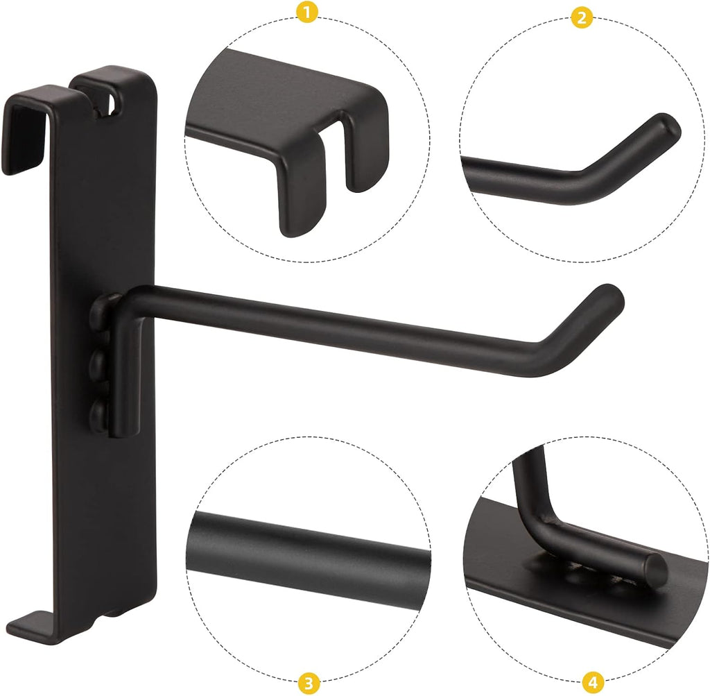 Heavy Duty 6" Gridwall/Grid Panel Hooks, Black (96-Pack, 6-inch)