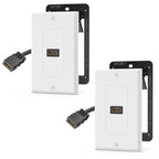 VCELINK 4K HDMI Outlet Wall Plate 1-Port Kit, with Mounting Bracket, 2 Pack