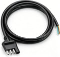 4-Way Trailer Wiring Harness - 5 Ft (1.5m) 4-Pin Flat Trailer Wire Extension Connector, Pure Copper