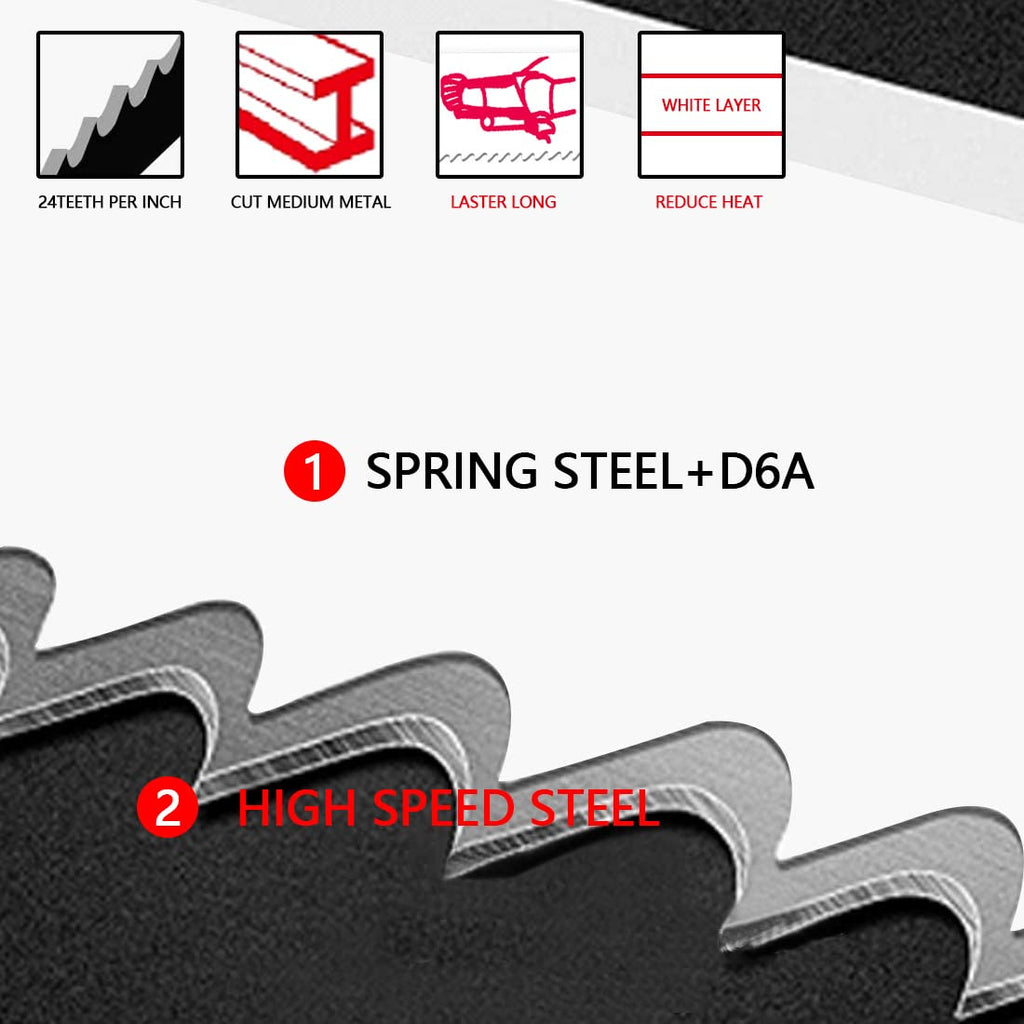 JUGREAT 10" Hacksaw Blades Replacement Bi-Metal Safe Flex, High Speed Steel - 24TPI (10 Pack)