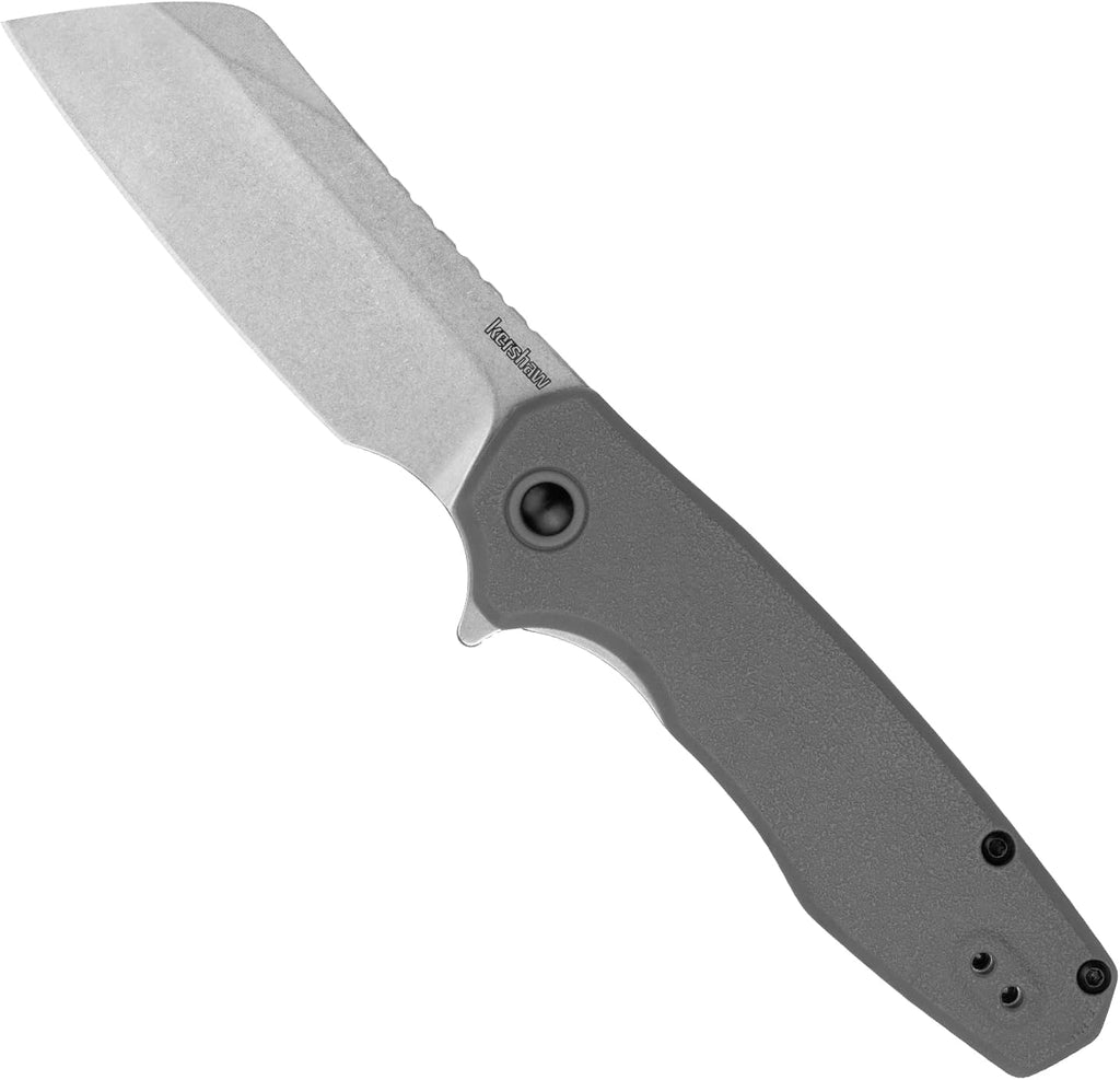 Wharf Pocket Knife, Gray, 2.8 Inch Cleaver Blade | EDC with Assisted Opening, Reversible Deep-Carry Pocketclip