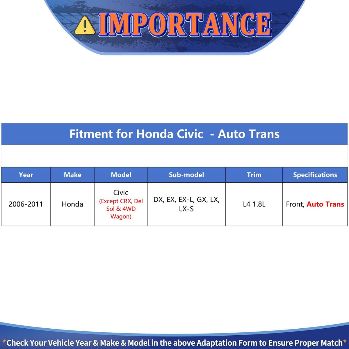 MAXFAVOR CV Axle Joint Assembly Front Compatible with Honda Civic 2006-2011
