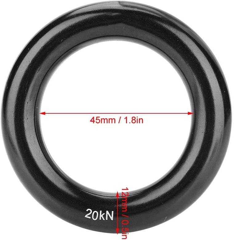 20KN Climbing Rappel Ring, Outdoor Round Detachable Rock Climbing Ring 12mm/0.5in Aluminum Alloy Rappel Ring