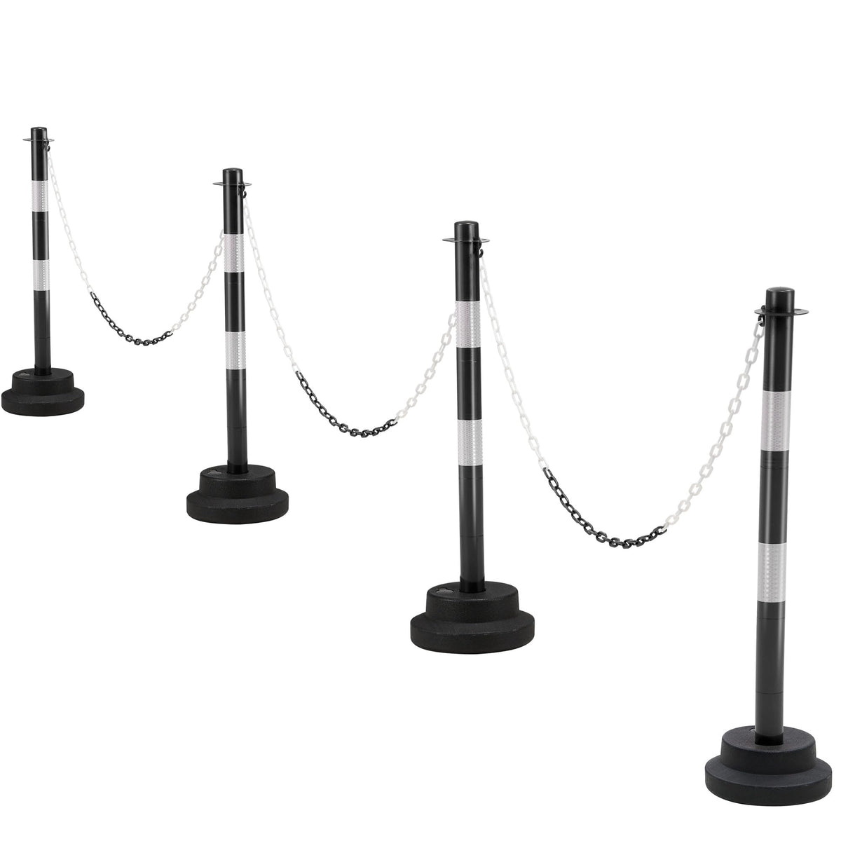 [4 Pack] 34 inch Traffic Delineator Post with Weighted Base